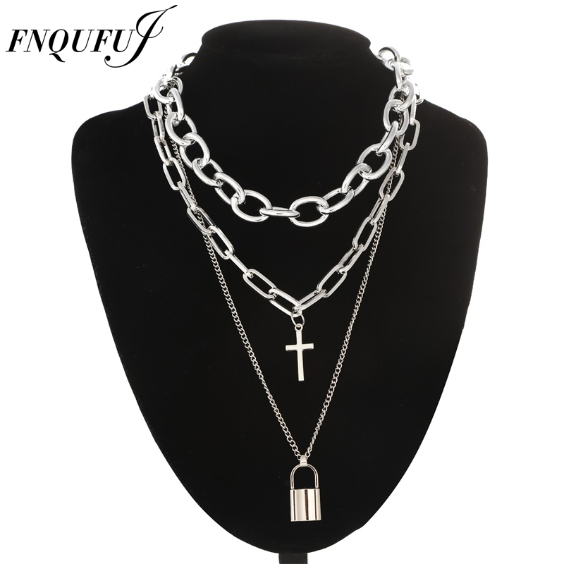 FNQUFUJ Layered grunge aesthet - Men Accessories Neck Chain recension och pris