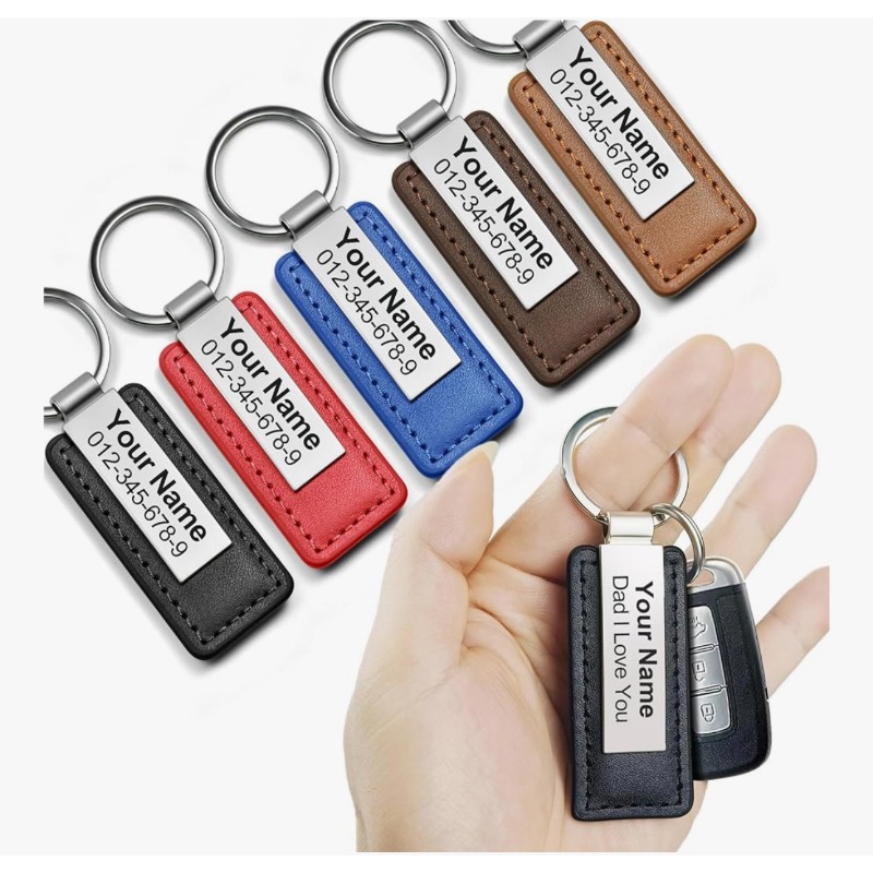 10PCS Bright PU Leather Key Ch - Men Accessories All recension och pris