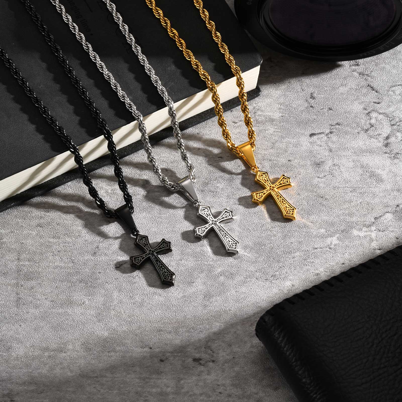 Vnox Men's Cross Necklace Stai - Men Accessories Neck Chain recension och pris